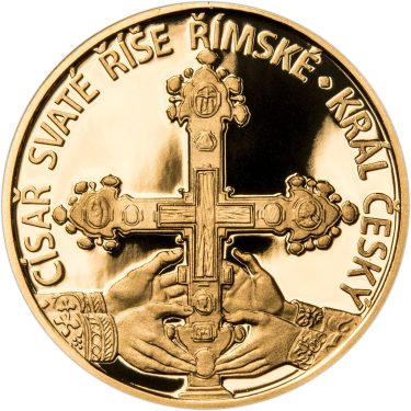 Náhled Reverzní strany - Sada zlatého dukátu a stříbrného odražku Karel IV. 700. výročí narození - proof